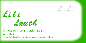 lili lauth business card